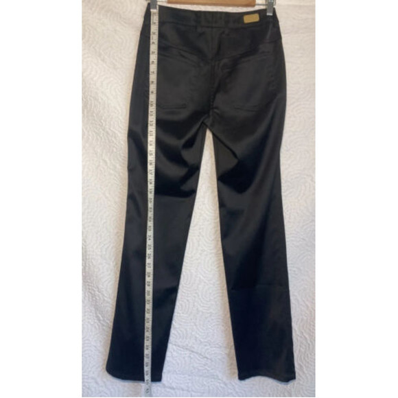 Escada Black Gold Accents Luxury Shiny Pants Size 34/ Small - Picture 12 of 16